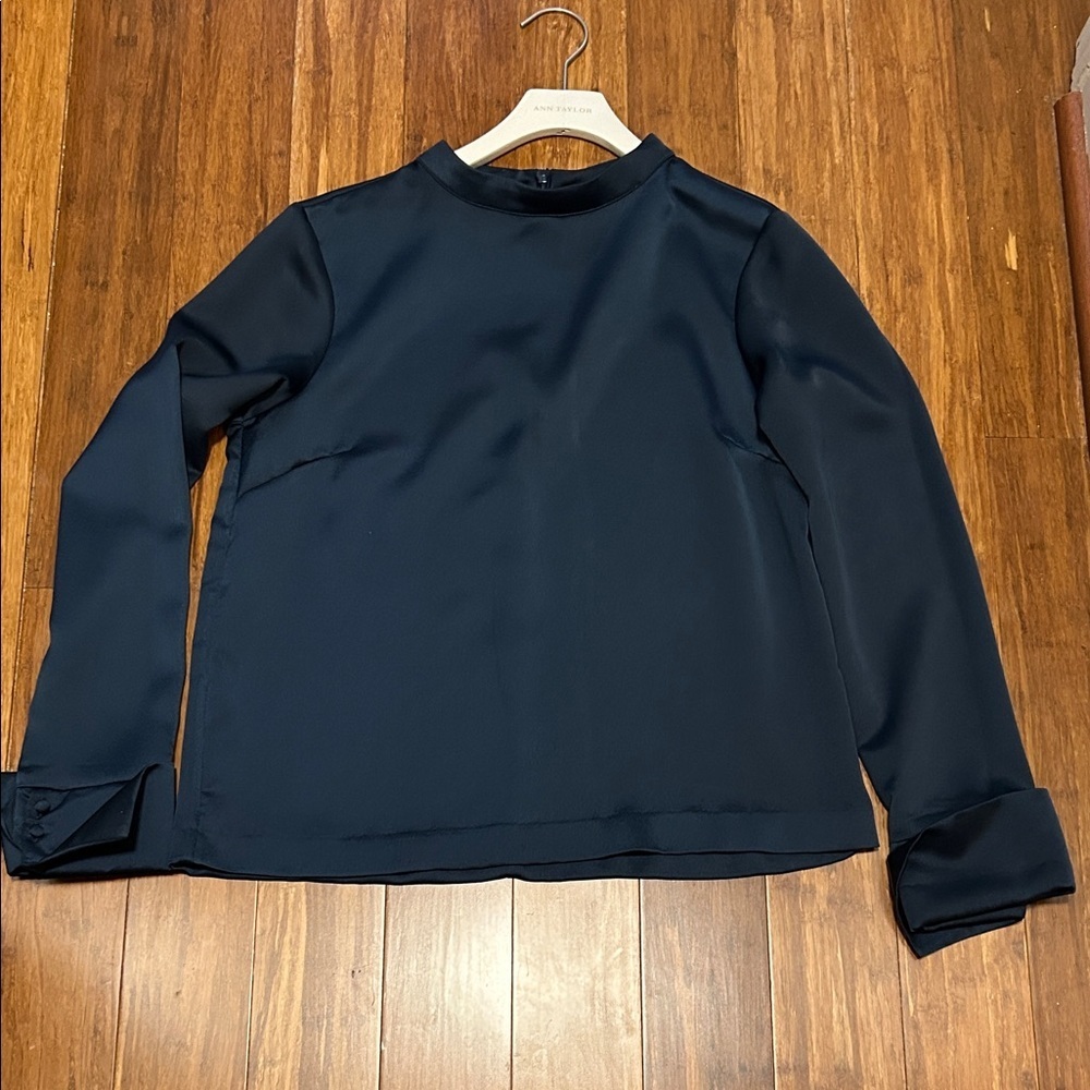 H&M Midnight Blue Satin Blouse
